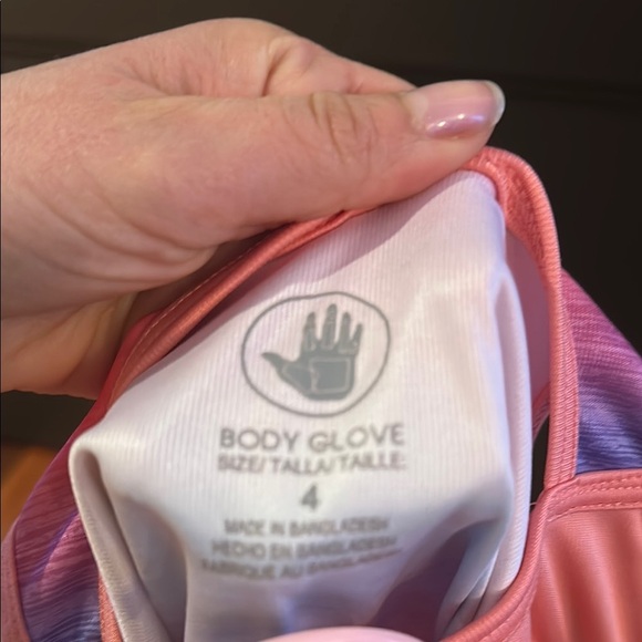 Body Glove Pink and Orange One Piece with Sleeveless Design and Gathered Waist - Picture 7 of 7